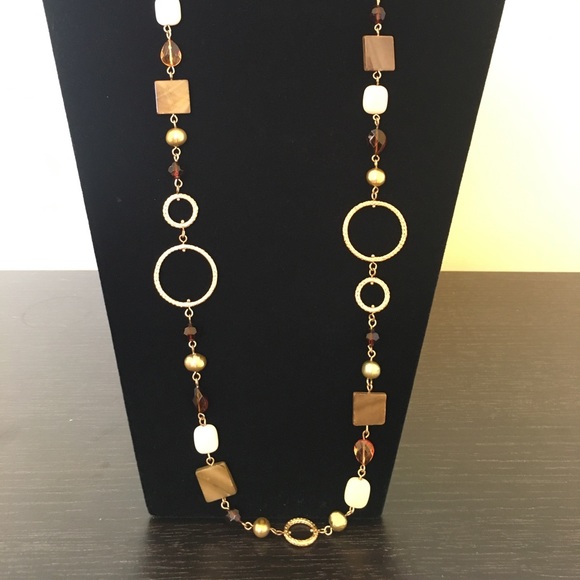Lia Sophia Gold Tone and Warm Hue Stones Necklace - Picture 5 of 6
